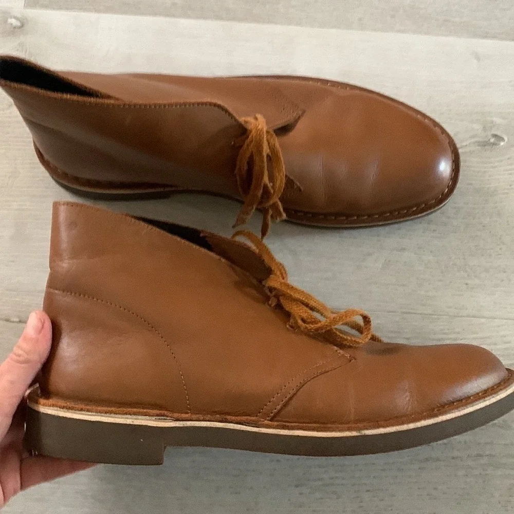 Clark's‎ bushacre 2 chukka boots 11 lace up leather tan cognac winter fall